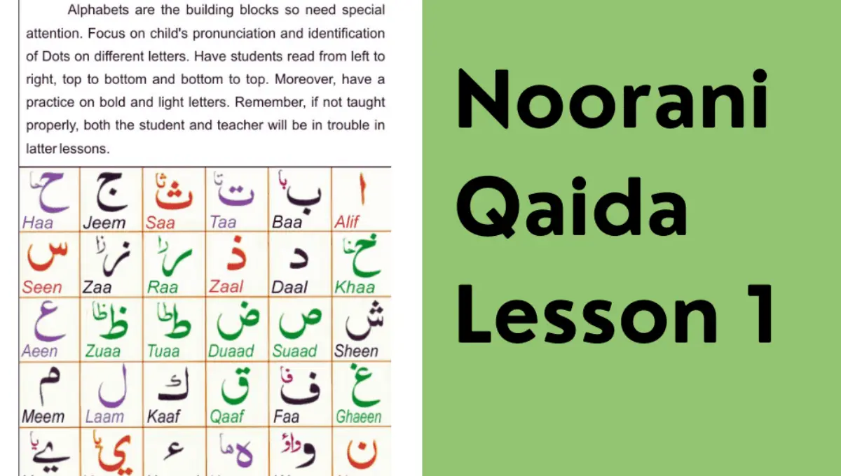 Noorani Qaida Lesson 1