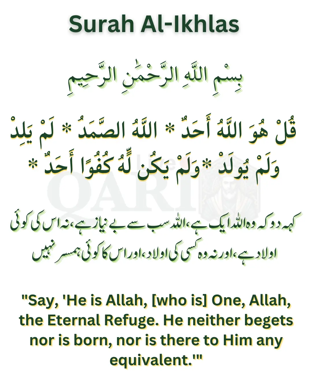Surah Al-Ikhlas (4 Qul)